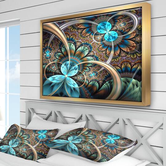 Designart - Light Blue Fractal Flower